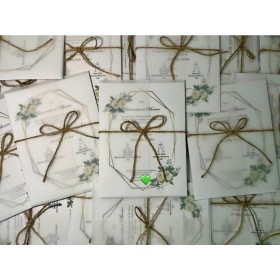 Invitatie nunta cu foaie de calc - Model 11 Invitatie nunta cu foaie de calc - Model 11