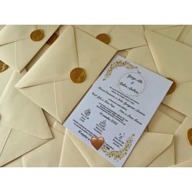 Invitatie nunta in plic crem cu sigiliu din ceara - Model 8 Invitatie nunta in plic crem cu sigiliu din ceara - Model 8