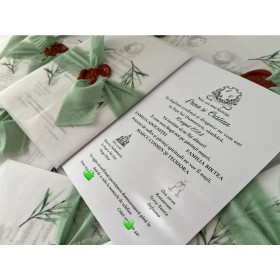 Invitatie nunta cu foaie de calc - Model 14 Invitatie nunta cu foaie de calc - Model 14