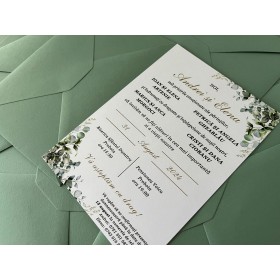 Invitatie nunta in plic matcha tea - Model 15 Invitatie nunta in plic matcha tea - Model 15
