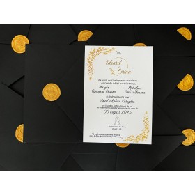 Invitatie nunta in plic negru cu sigiliu- Model 17 Invitatie nunta in plic negru cu sigiliu- Model 17