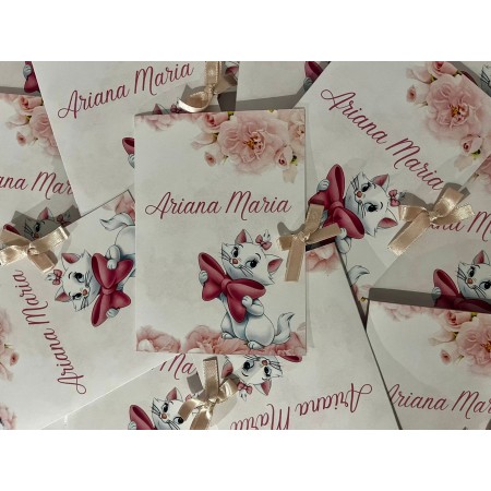 Invitatie botez carticica cu fundita - Model 25