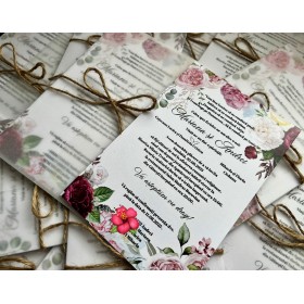 Invitatie nunta cu foaie de calc - Model 17 Invitatie nunta cu foaie de calc - Model 17