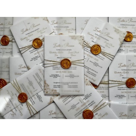 Invitatie nunta cu foaie de calc - Model 4