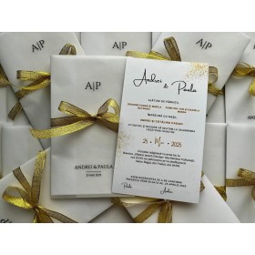 Invitatie nunta cu foaie de calc - Model 18 Invitatie nunta cu foaie de calc - Model 18