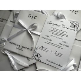 Invitatie nunta cu foaie de calc - Model 19 Invitatie nunta cu foaie de calc - Model 19