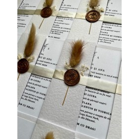 Invitatie nunta cu planta uscata - Model 12 Invitatie nunta cu planta uscata - Model 12