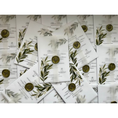 Invitatie nunta cu foaie de calc si cu sigiliu - Model 21