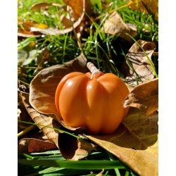 Lumanare parfumata in forma de dovleac. portocaliu, 100g, 8cm diametru