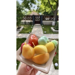 Lumanare decorativa parfumata "bol cu fructe" - 345g, 4cm inaltime