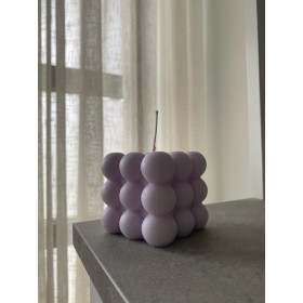 Lumanare decorativa parfumata de cub cu multe bule, culoare personalizabila, 150g, 6cm inaltime